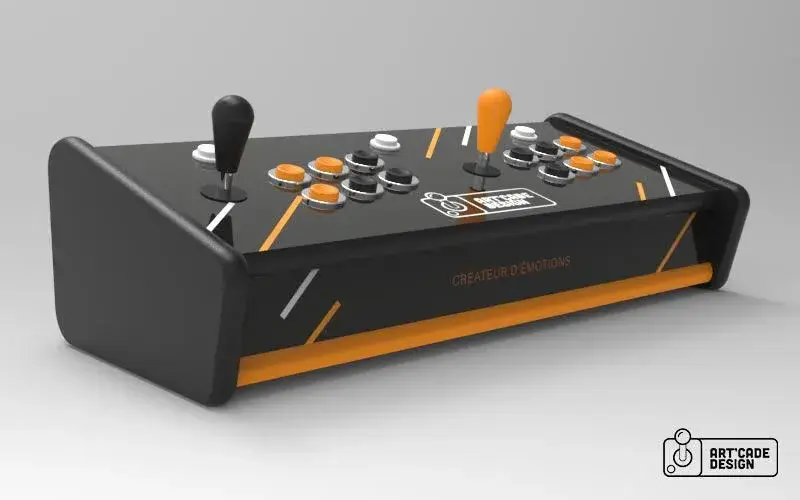 Console de jeux rétro Art'cade Design, joysticks et boutons, prête à brancher