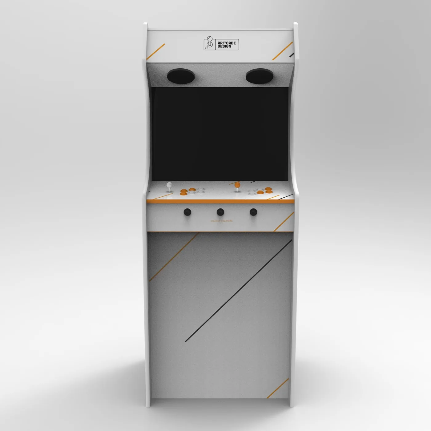 Visuel 3D d'une borne arcade XL unie vue de face — Art'cade Design Nice