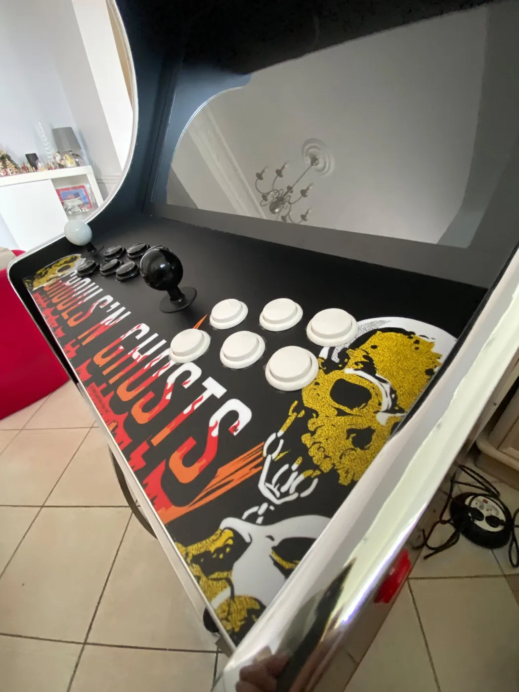 Panneau de contrôle de la borne Combi, habillage personnages de jeux vidéo — Art'cade Design Nice