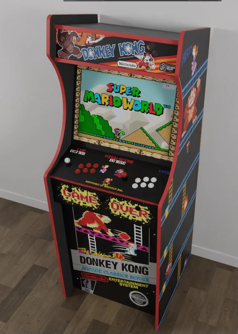 Borne arcade XL Donkey Kong vue de trois quarts — Art'cade Design Nice