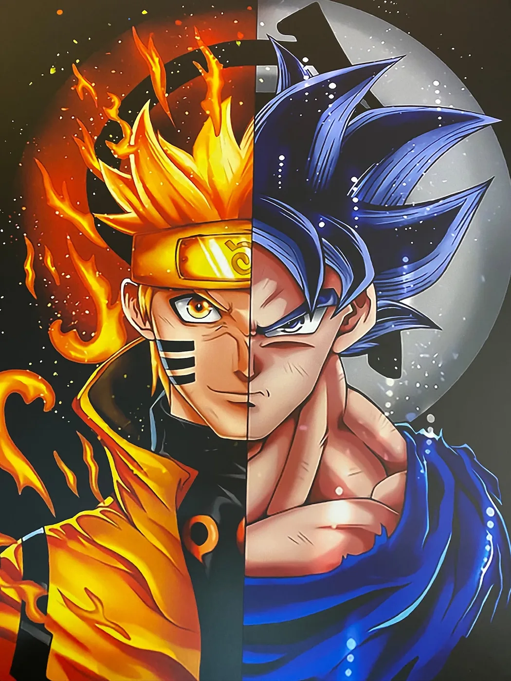 Détail de l'illustration Naruto et San Goku sur la borne arcade — Art'cade Design Nice