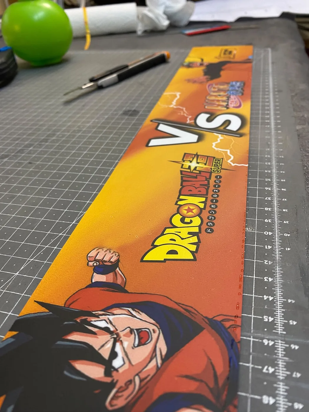 Marquee « Dragon Ball vs Naruto » de la borne avant montage — Art'cade Design Nice